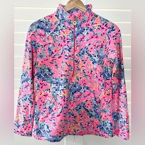 Lilly Pulitzer Coco Coral Crab Pink Popover Sweatshirt Size XS